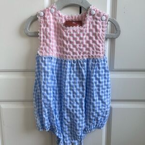 Millie Jay Pink & Blue Gingham Baby Romper